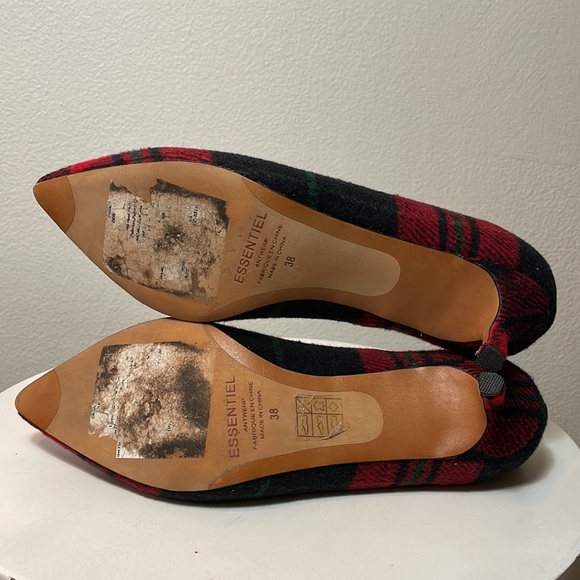 ESSENTIEL ANTWERP Raberi Tartan Kitten Heels Wool Plaid - Picture 7 of 14